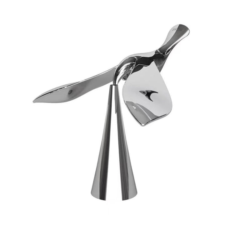 Stilfull flaskeåpner med balanserende fugledesign i metall. Ideell til kjøkken, bar, gave og dekorasjon.