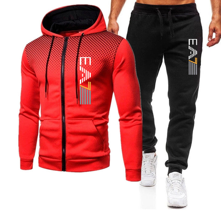 Komfortabelt herre joggebuksesett, perfekt for fritid og avslapping. Mykt stoff og praktisk glidelås.