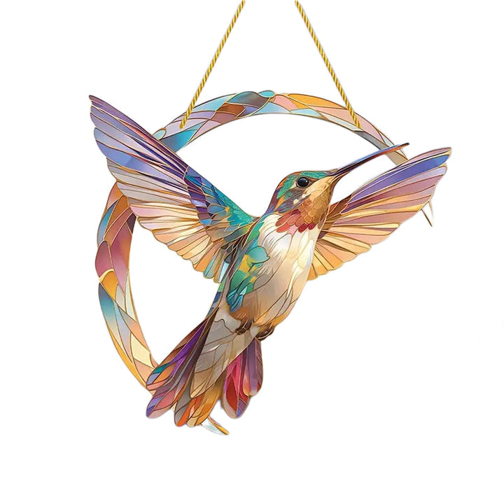 Dekorativ kolibri solfanger, akryl fugl vindusdekor. Flott hagepynt og gaveide.