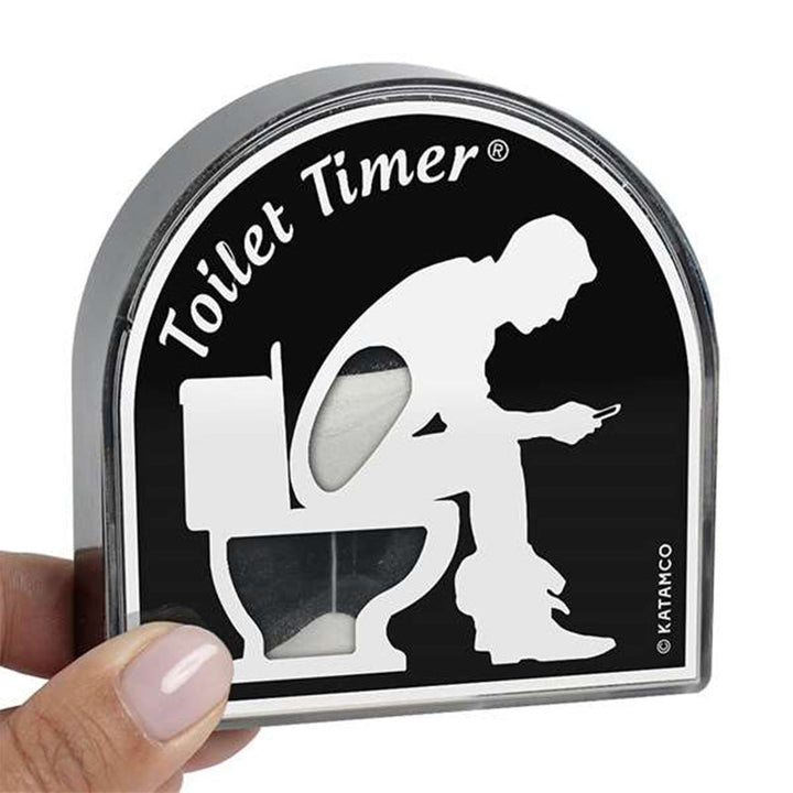 Gag gave: Toalettimer timeglass. En unik sandtimer som et morsomt baderomsutstyr og gaveidé.