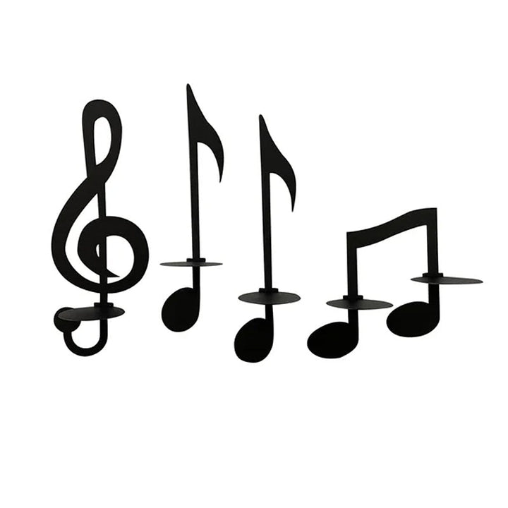 Svart musikknoter vegglysestake. En stilfull interiørdetalj som kombinerer kunst og funksjon.
