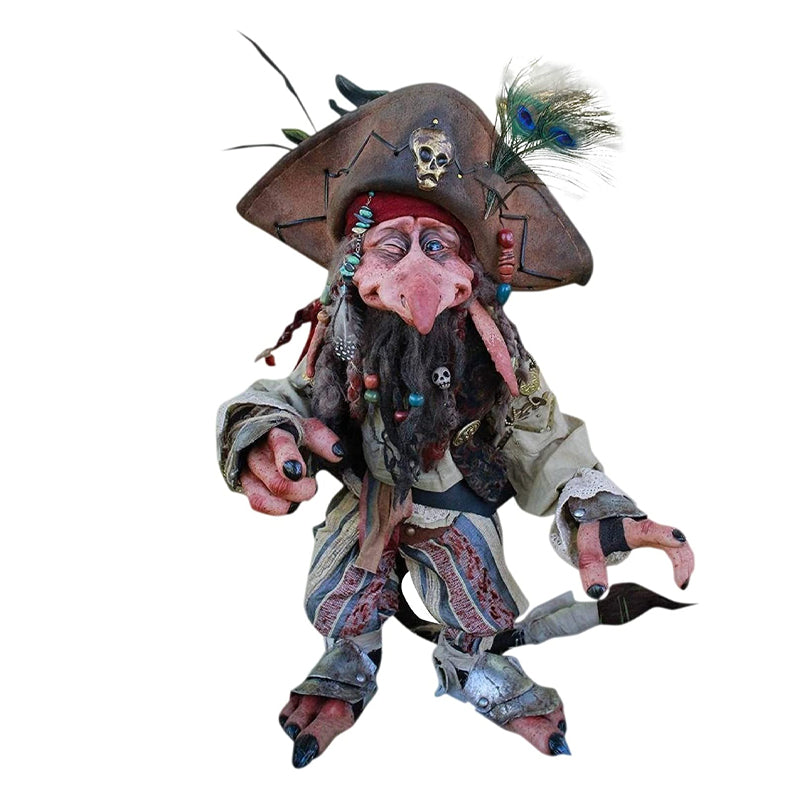 Liten grønn goblin hagefigur. Ideell for å skape et mystisk og dekorativt hageliv.