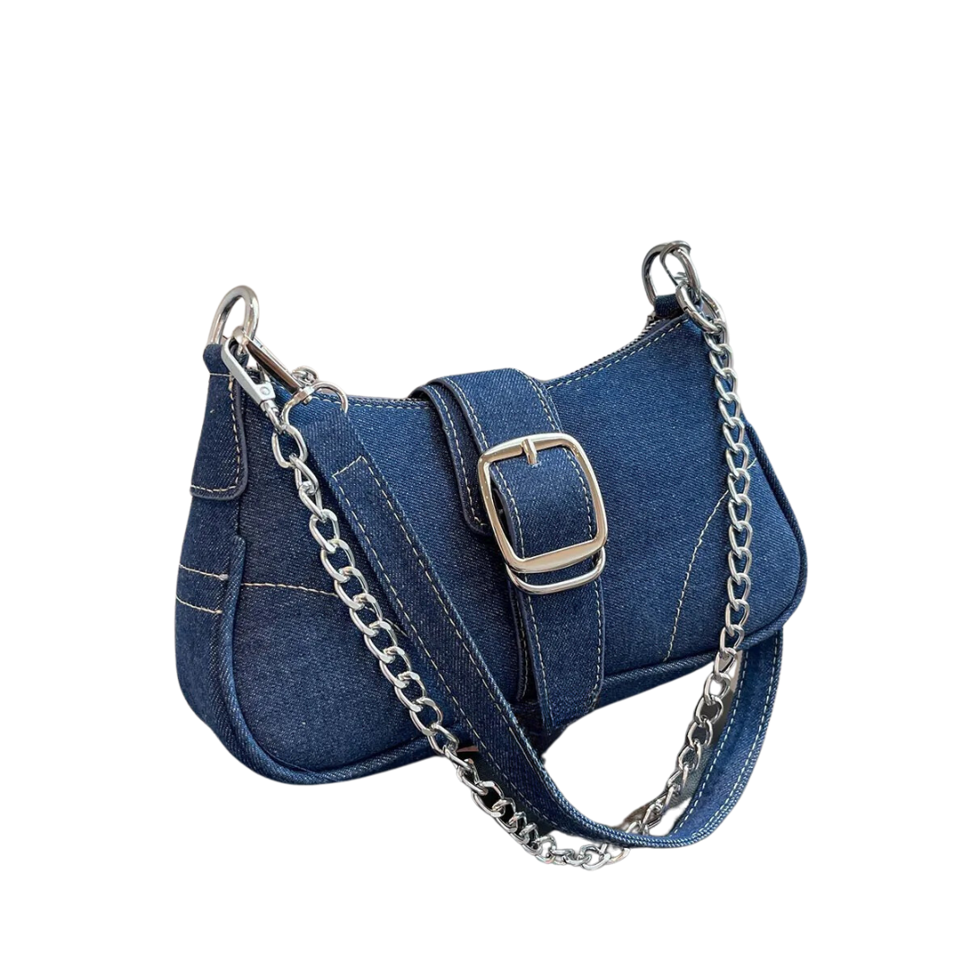 Håndfri lyseblå crossbody-veske, en stilig og praktisk skulderveske for aktive kvinner.