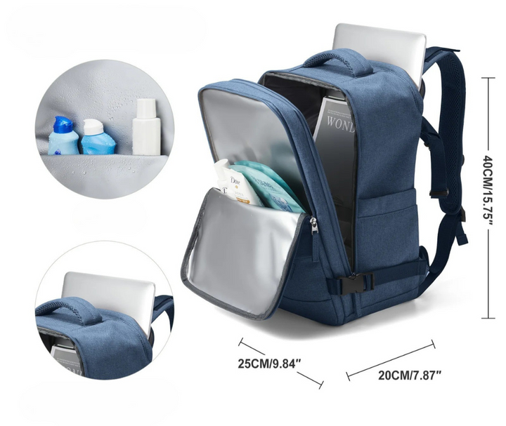Ergonomisk unisex pendlerryggsekk med polstrede skulderstropper og ryggpanel for maksimal bærekomfort.