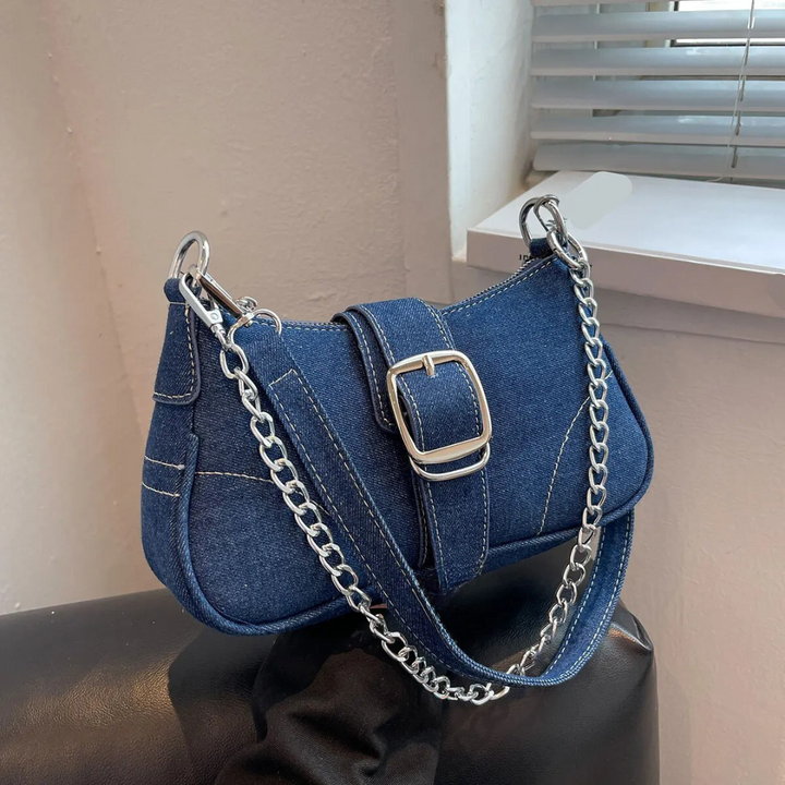Allsidig blå dameveske, en elegant og kompakt crossbody-veske som passer til enhver hverdagsanledning.