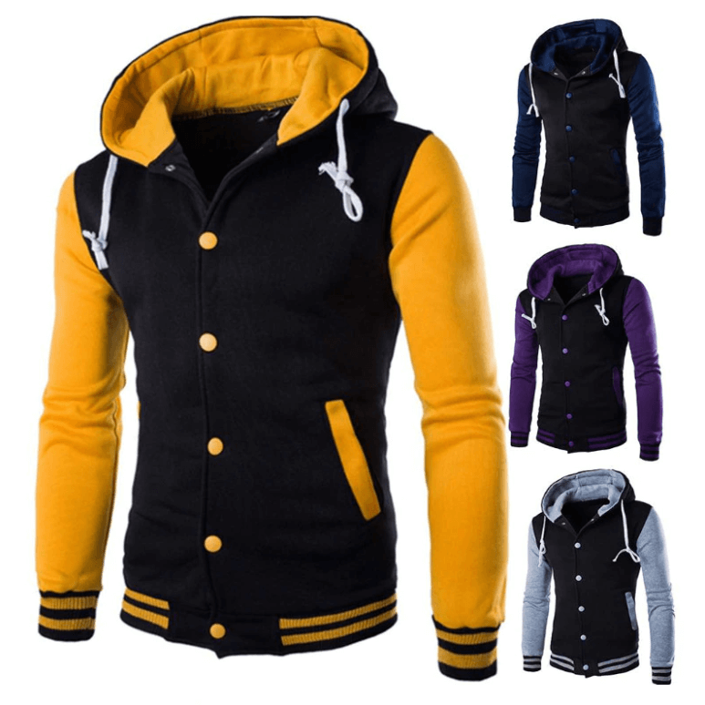 Menns klassiske baseball hettegenser for sporty stil og komfortabel fritidsbruk.