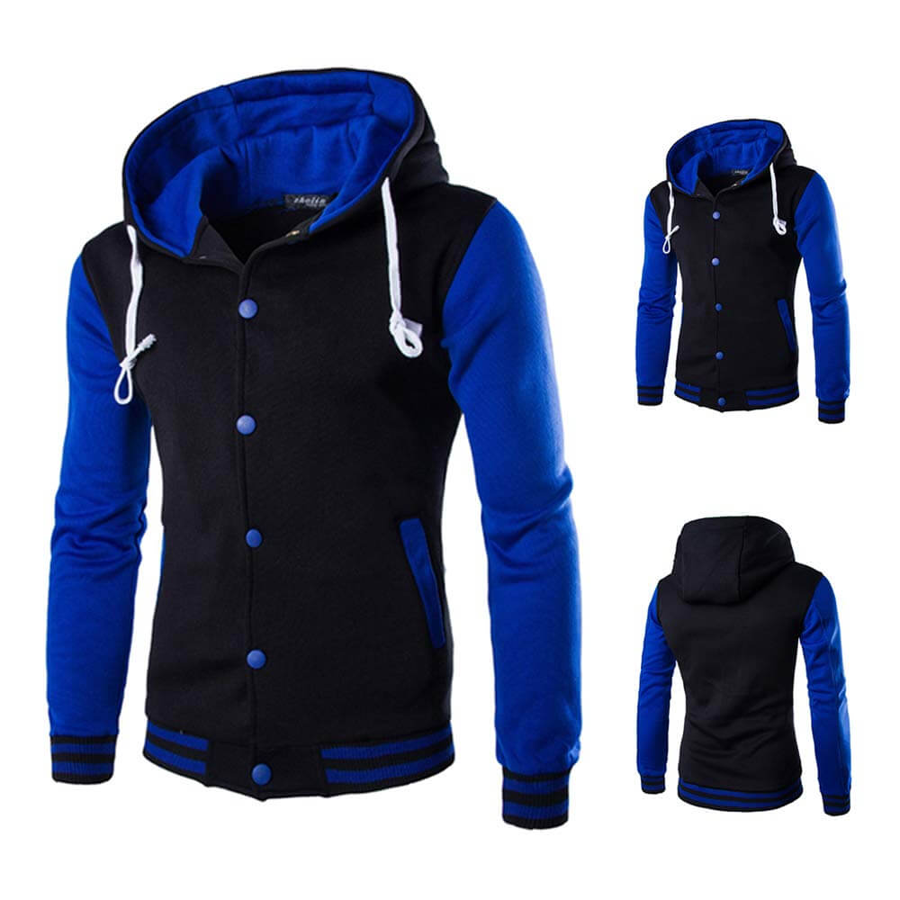 Ryggen av komfortabel menns baseball hettegenser i polyester, for en streetwear-stil.