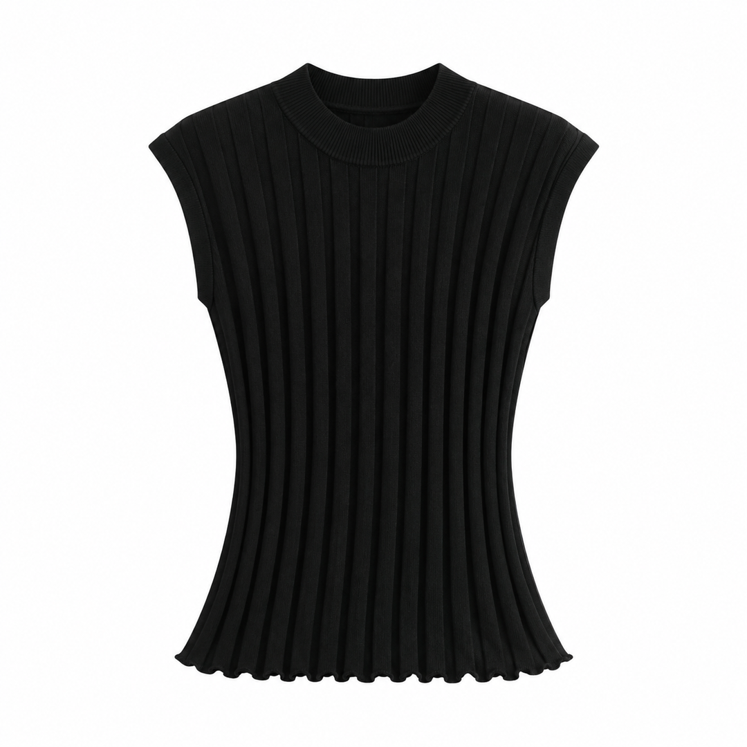 Grå allværs ermeløs topp til dame. En elegant, pustende og feminin basic topp for enhver anledning.