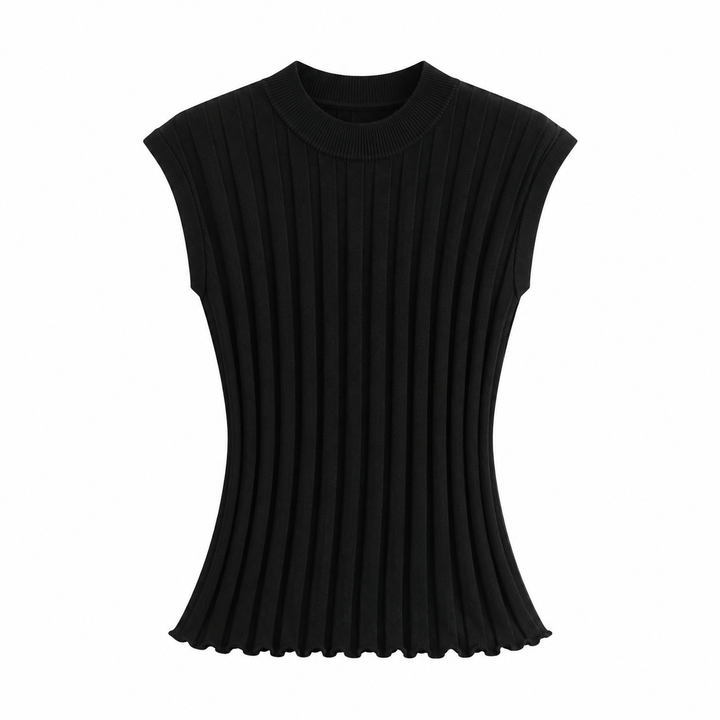 Grå allværs ermeløs topp til dame. En elegant, pustende og feminin basic topp for enhver anledning.