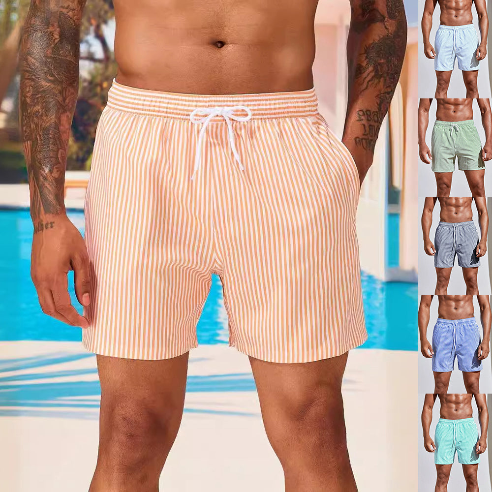 Herre 3D print strandshorts i avslappet passform for sommer og ferie. Komfortabelt fritidsplagg.