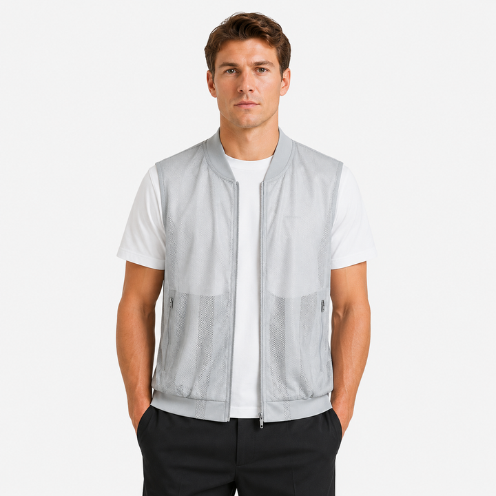 Herre mesh vest med funksjonelle lommer, en pustende og komfortabel utstyrsvest for aktive dager ute.