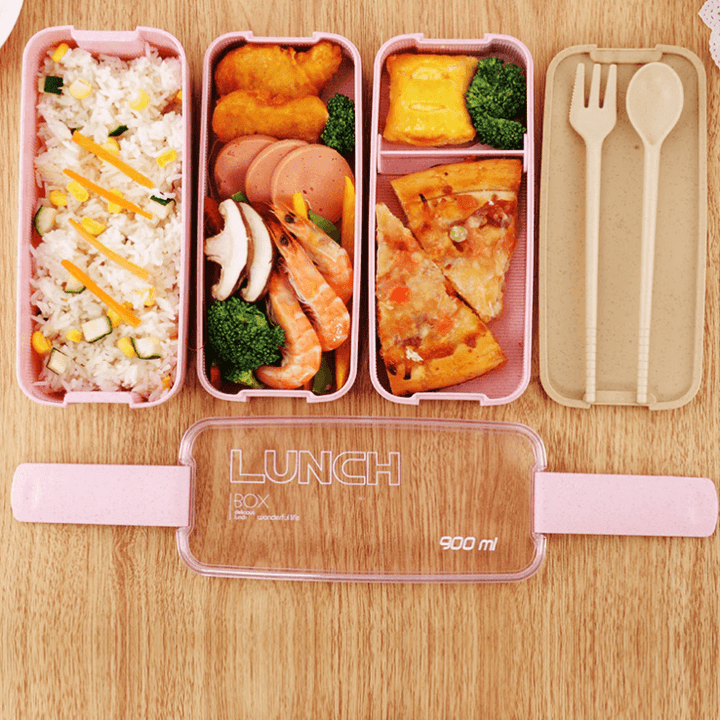 Holder maten frisk: 3-lags bento matboks, ideell for variert matpakke.