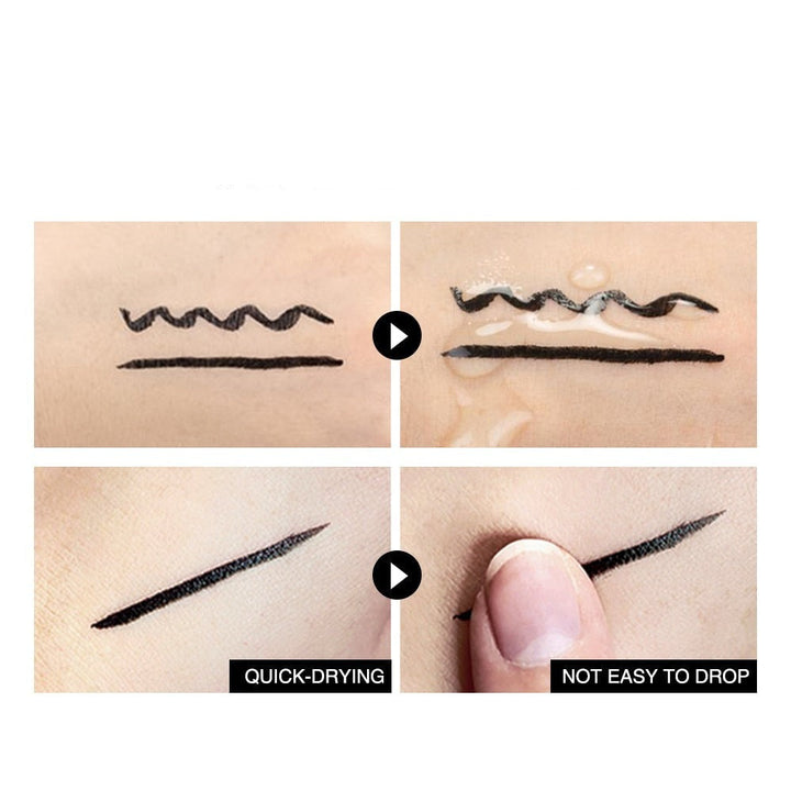 Nærbilde av eyelinerstempelets spiss. Designet for å lage skarpe, feilfrie og vannfaste vinger raskt.
