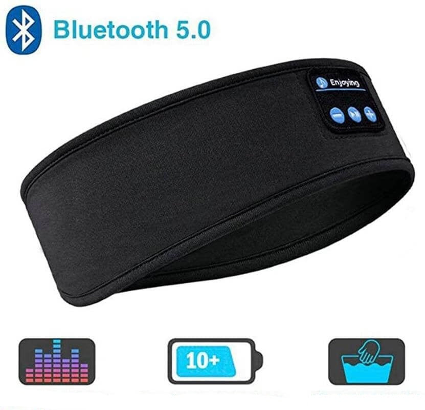 Unisex Bluetooth hodebånd presentert som en gaveidé; teknologi, komfort og musikk.