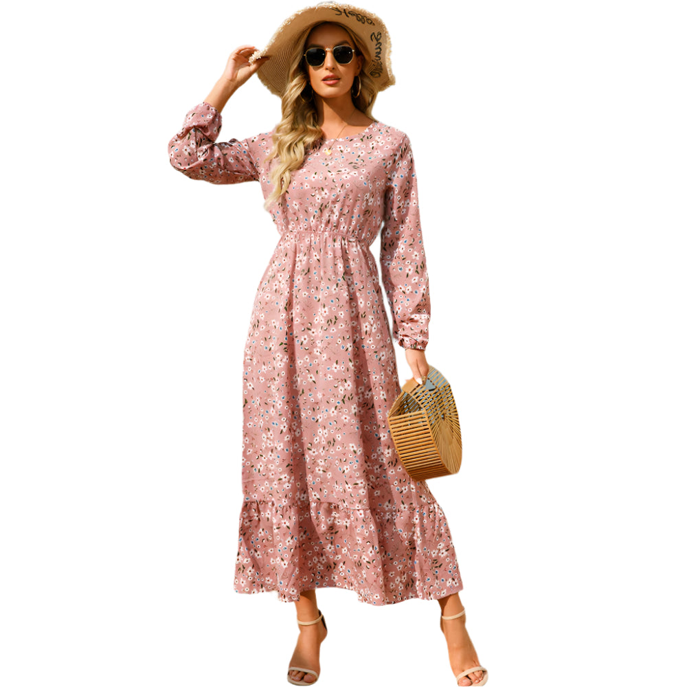 Dame Bohemsk Chiffon Maxikjole – Lett og elegant sommerkjole.