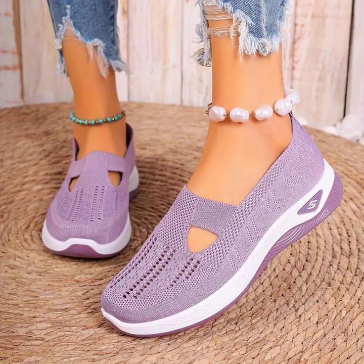 Stilige lavendel lilla casual sneakers for kvinner. Pustende og behagelige damesko.