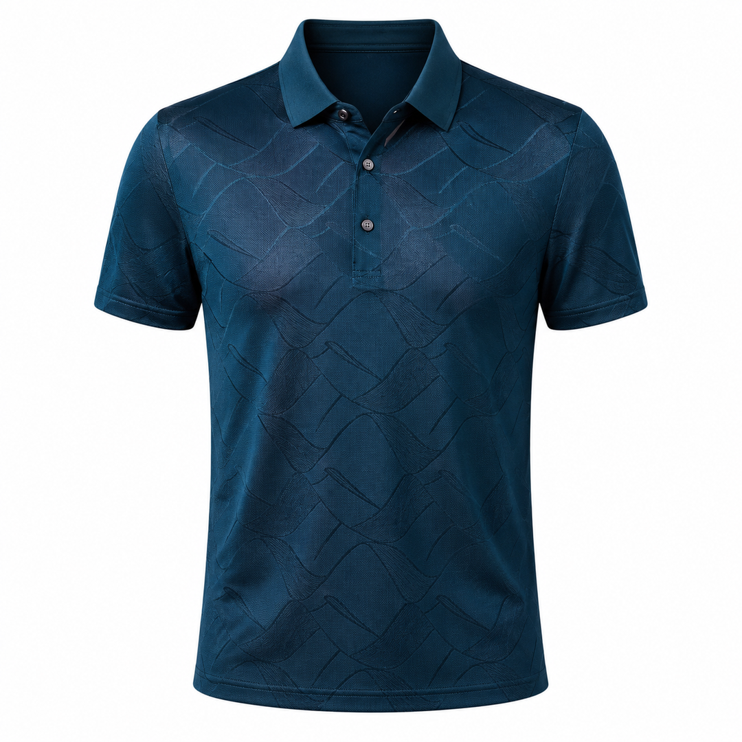Herre slim fit poloskjorte i lyocell-silke. Elegant og pustende skjorte for business casual og sommer.