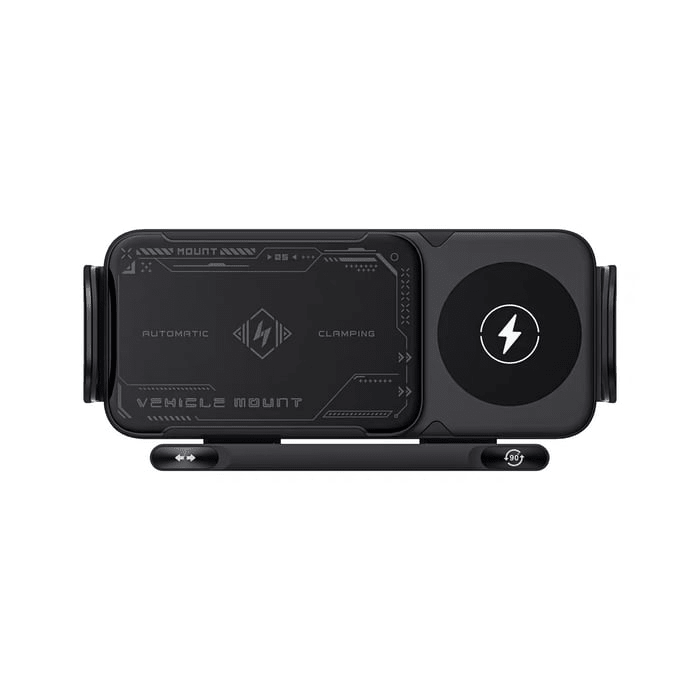Smart bilholder med 360° rotasjon for optimal visning av telefon og GPS under kjøring.