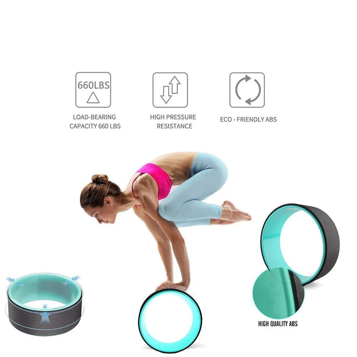 Dypere strekk og styrket core med et praktisk yogahjul for din yogapraksis og trening.