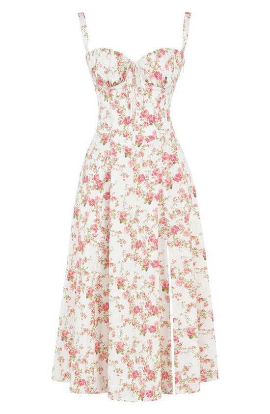 Kvinner's blomsterkjole, elegant og slimfit, ideell som sommer- eller festkjole.