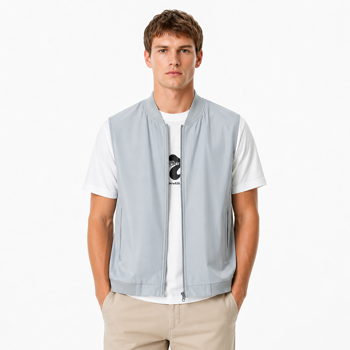 Ergonomisk herre meshvest, pustende og hurtigtørkende. Ideell for sport, fiske og fritid.