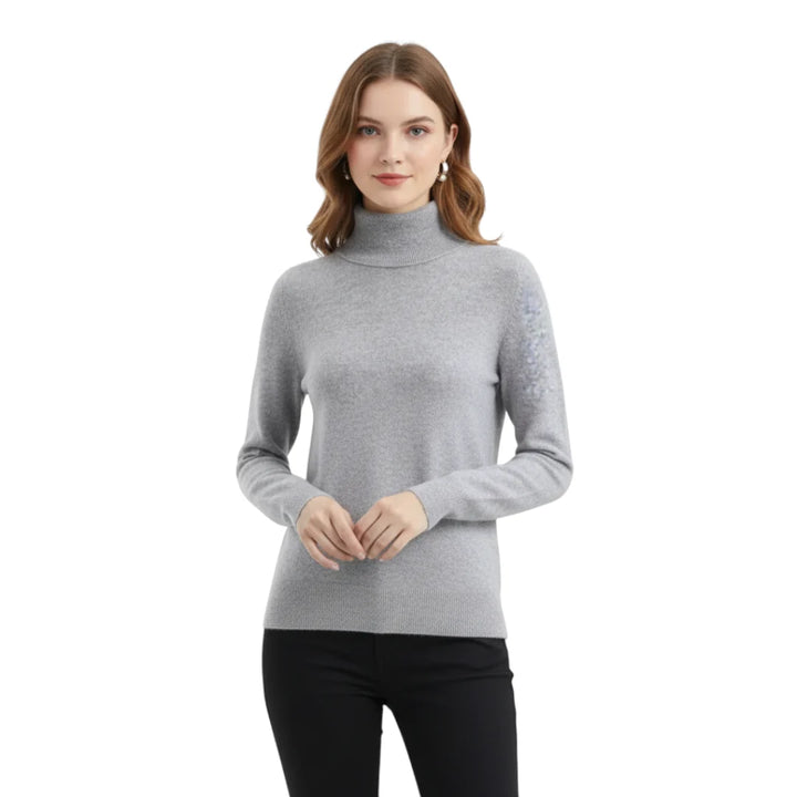 Elegant og tidløs strikket genser for kvinner, langermet, allsidig moteplagg.