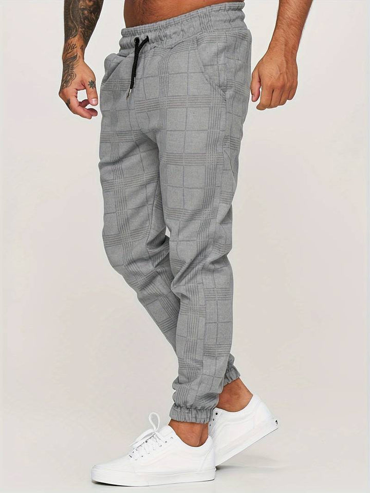 Herre rutete joggebukse for komfortabel fritid og urban stil.