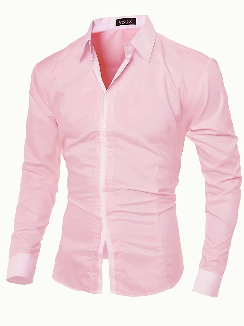 Komfortabel herreskjorte i myk bomullsblanding. Casual button-up skjorte med diskret kontrastdesign.