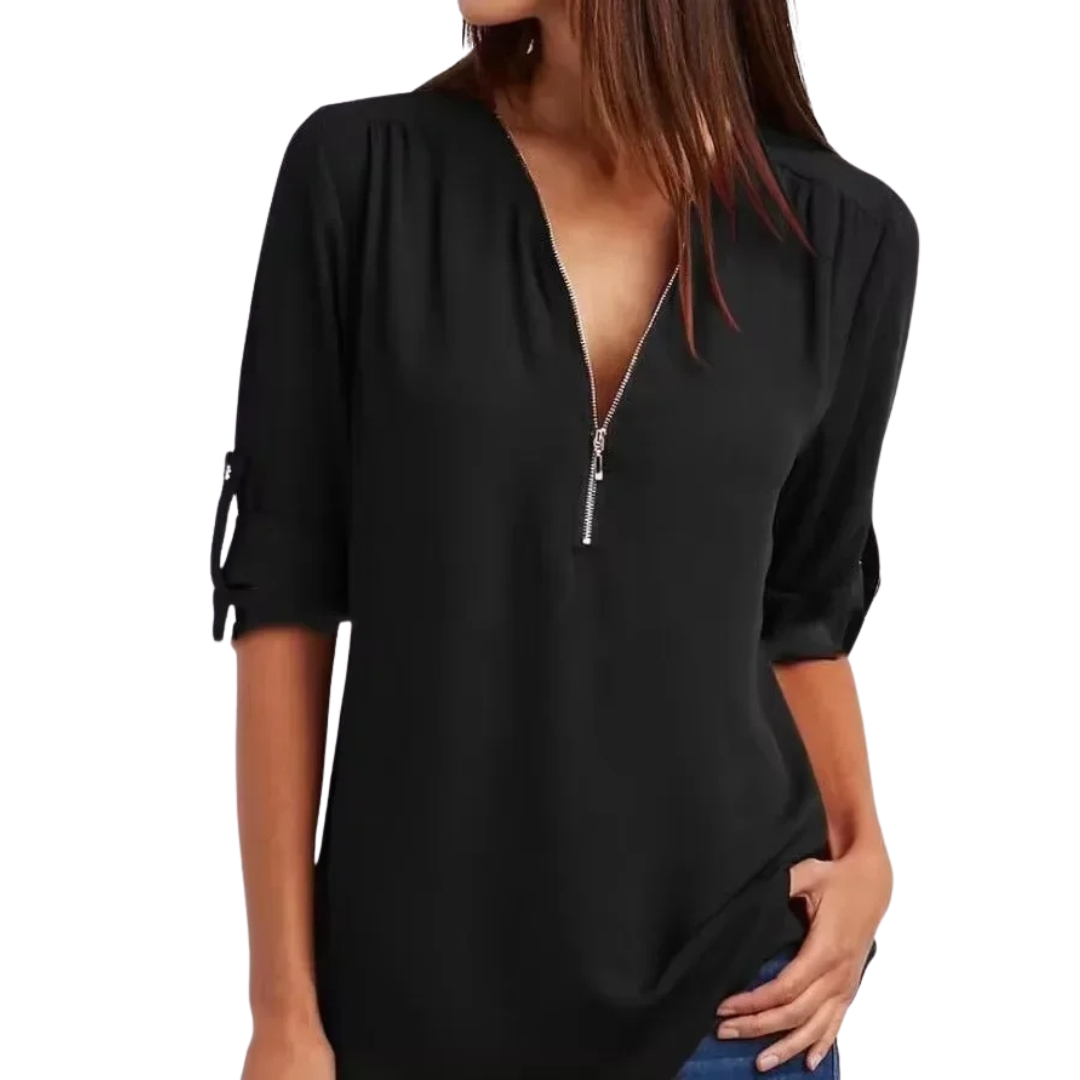 Elegant v-halsbluse for kvinner, stilfull og komfortabel for hverdagsbruk.