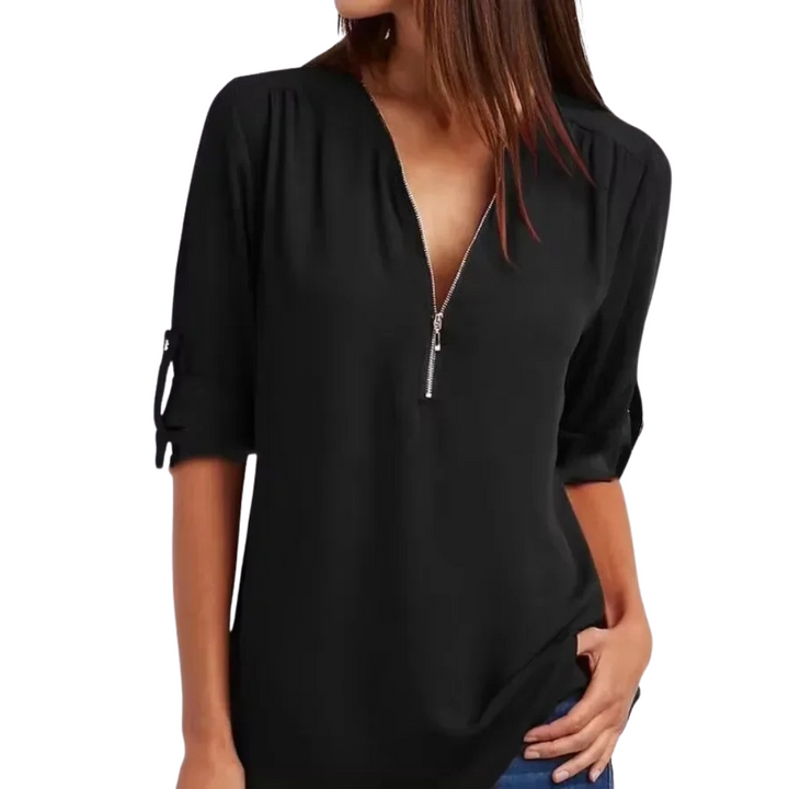 Elegant v-halsbluse for kvinner, stilfull og komfortabel for hverdagsbruk.