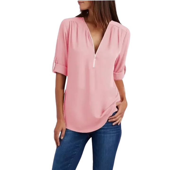 Festklar v-halsbluse for kvinner, chic og moderne mote for en glamorøs kveldsstil.
