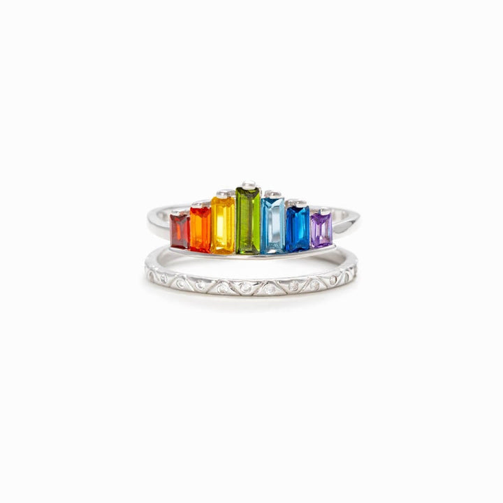 Kvinners kronring i rosegull med cubic zirconia og «Til Min Datter» budskap, meningsfull gave.