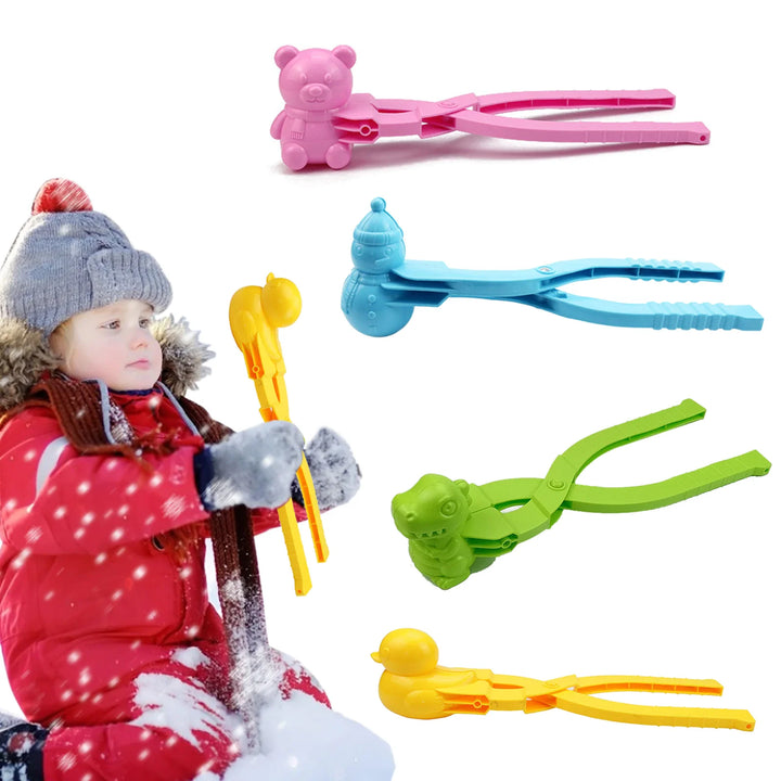 Blå snøballformklype i plast for artig vinterlek. Lag perfekte snøballer raskt og enkelt.