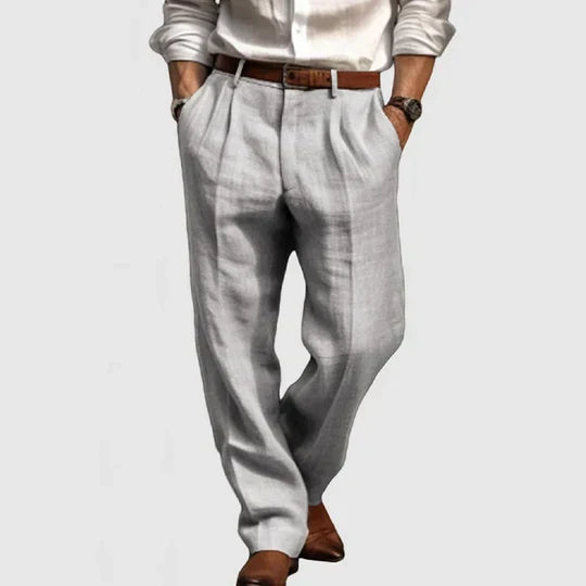 Bomull-lin bukser for menn, optimal komfort og stil. Perfekt for casual og elegant hverdag.