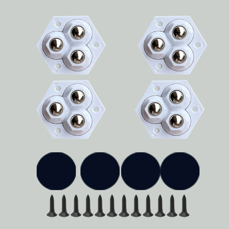 Allsidige universalhjul for oppbevaring, møbler og kontorutstyr. Roterende og selvklebende design.
