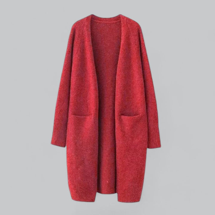 Allsidig kashmirblanding cardigan for kvinner, lang og oversized. Ideell for lag på lag og en elegant look.
