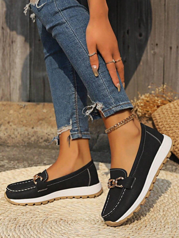 Komfortable kvinne ortopediske loafers, støttende slip-on sko med sklisikker såle for daglig bruk.