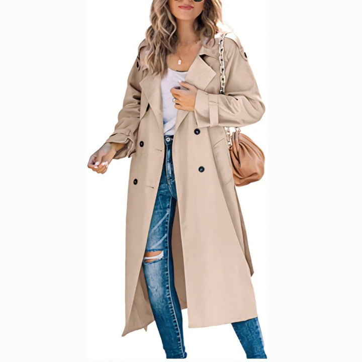 Elegant oversized beltejakke for kvinner stylet for en profesjonell look. Klassisk yttertøy.