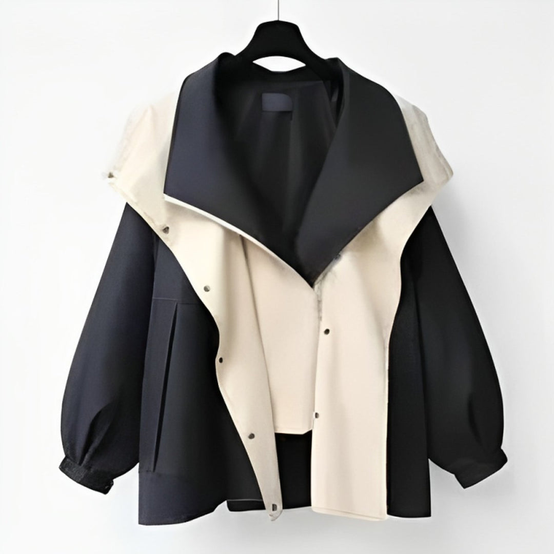 Dame oversized vannavstøtende trenchcoat, allsidig yttertøy med dobbel krage. Perfekt for stilfulle dager.