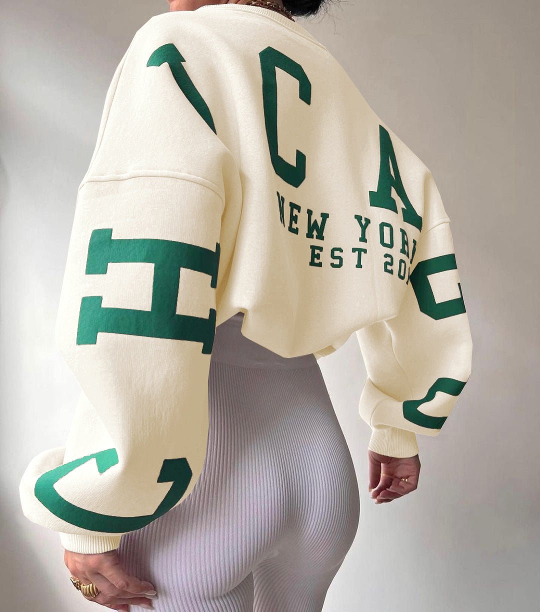 Trendy damegenser i oversized varsity-stil, perfekt fritidsgenser til hverdags.