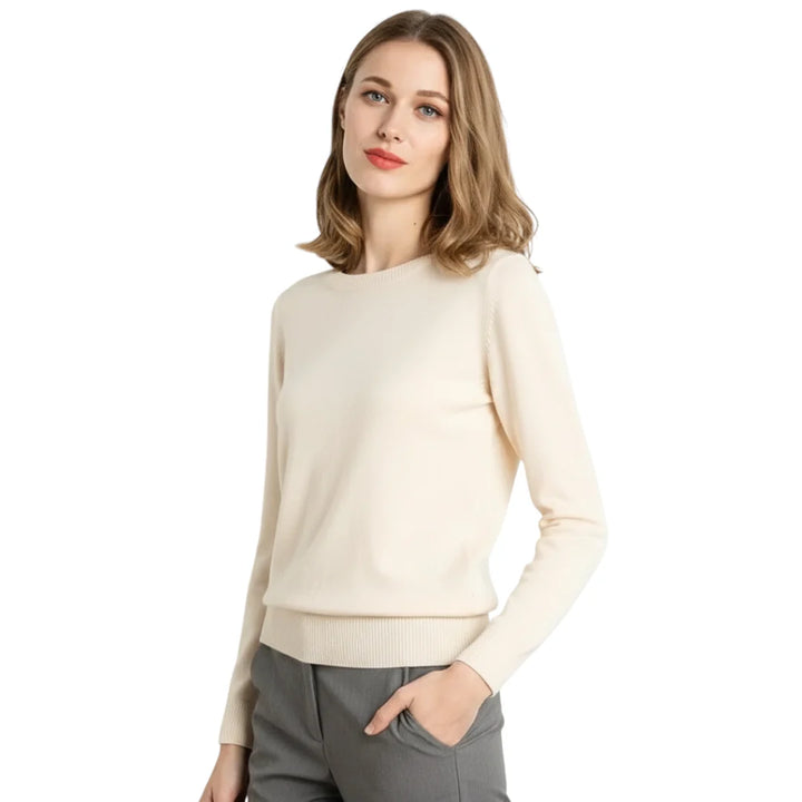 Dame pullover O-hals, myk høstgenser, perfekt for fritid og casual stil.