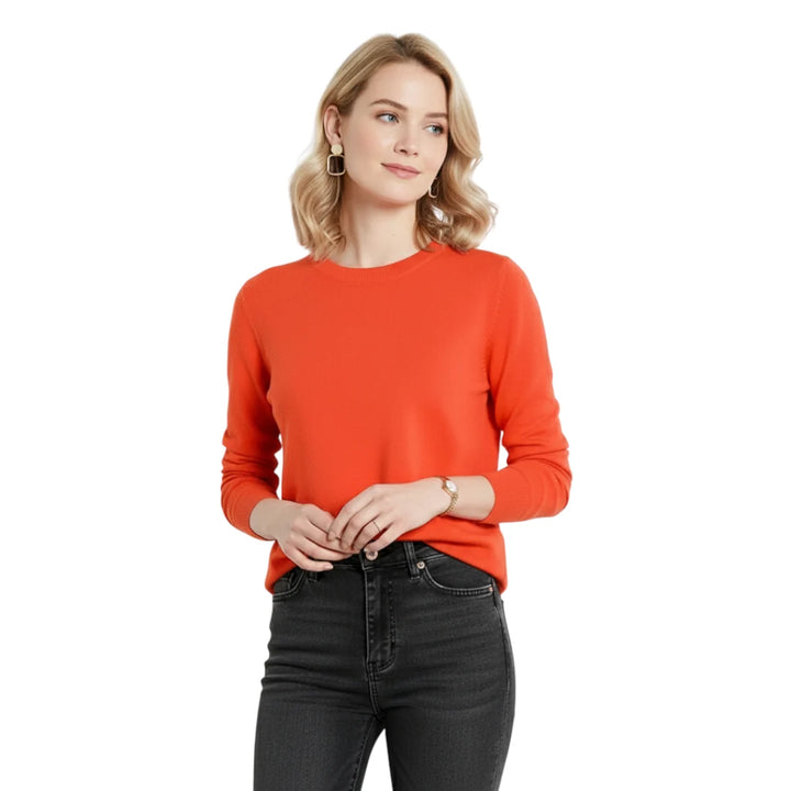 Langermet pullover dame, rund hals, perfekt for både høst og vår sesongen.
