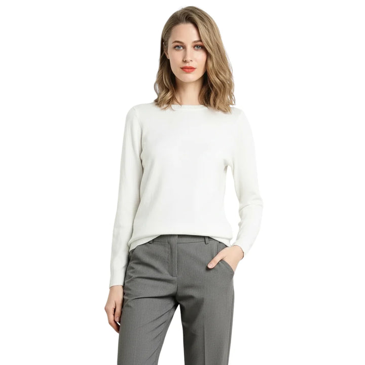 Moteriktig damegenser, langermet pullover, perfekt for en stilren og komfortabel look.