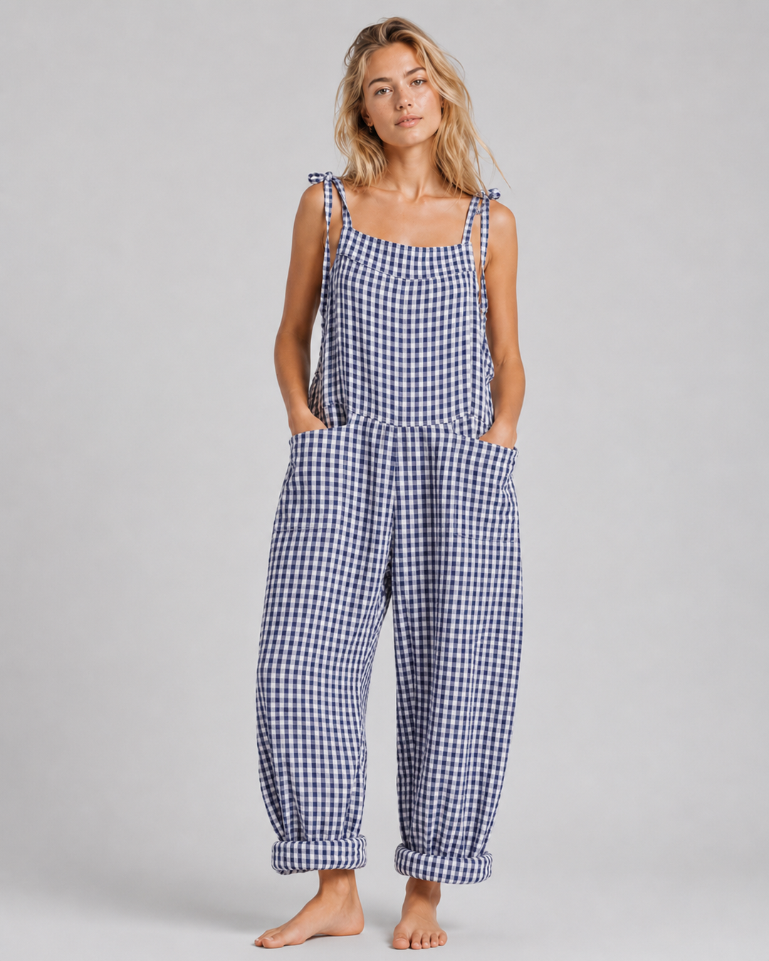 Stilig damejumpsuit, oversize og komfortabel, ideell for en uanstrengt hverdagslook.