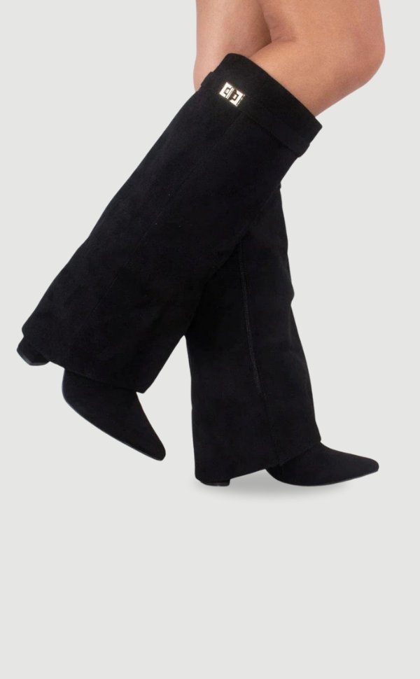 Elegante høye semskede støvler for kvinner. Tidløs stil, perfekt for fest og hverdag.