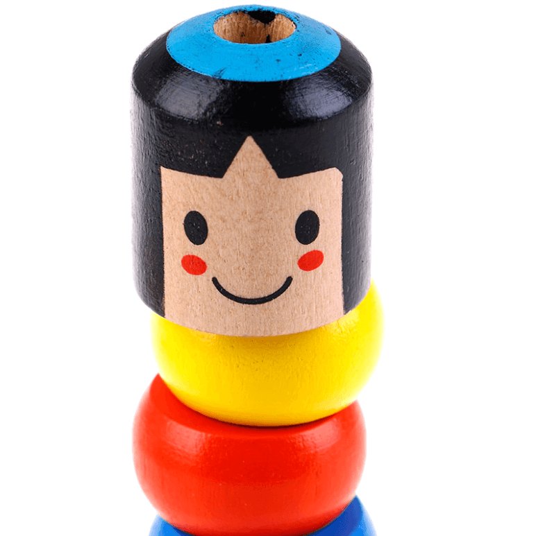 Miljøvennlig Magisk Daruma treleke. Robust barneleke som reiser seg selv. Moro for alle aldre.