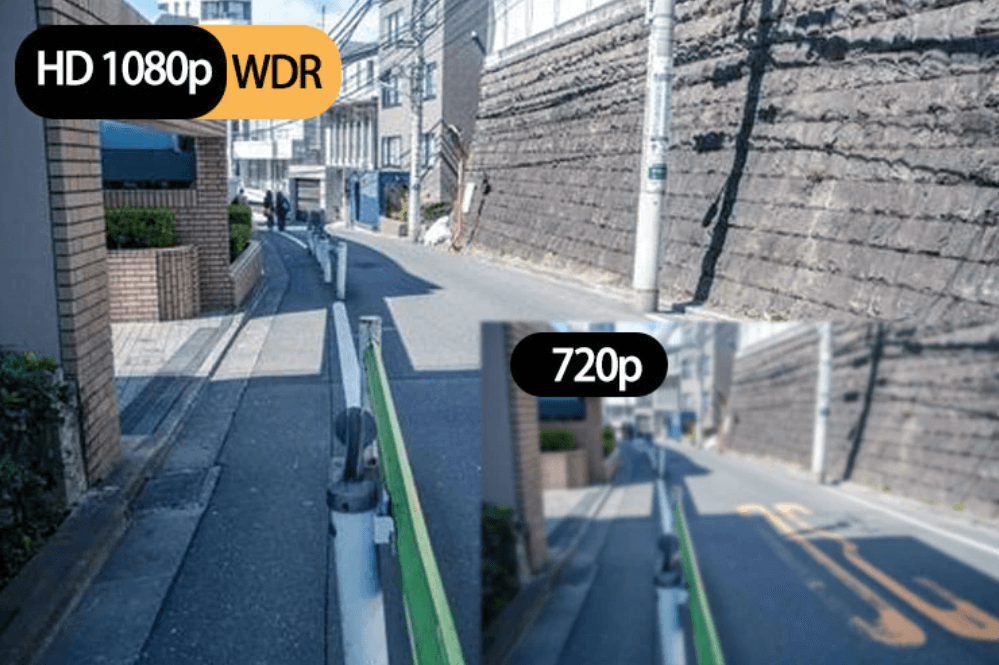 Bakside av dashcam 1080P, viser tilkoblingsporter for strøm og minnekort. Viktig bilutstyr.
