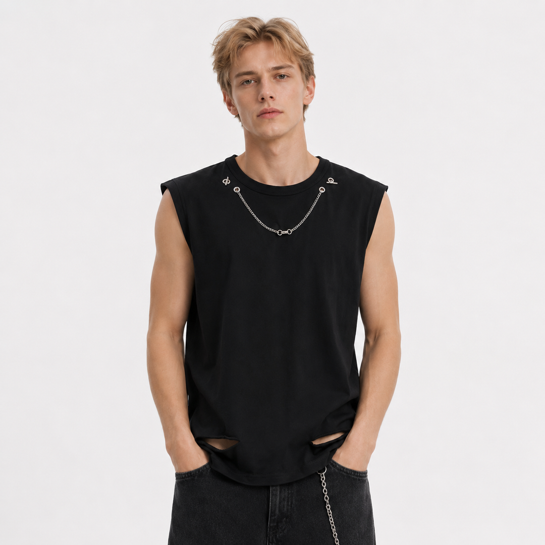 Komfortabel herre singlet for sommeren. Vintage-inspirert tanktopp i bomull, et allsidig og avslappet baseplagg.