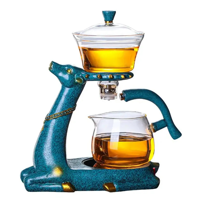 Unik hjorte te infuser kanne i glass, varmebestandig tekanne for perfekt smaksopplevelse.