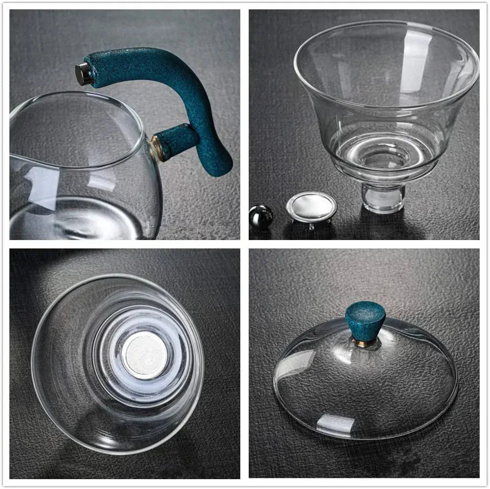 Robust glasskanne med unik hjorte te infuser. Solid tekanne og tebrygger for langvarig bruk.